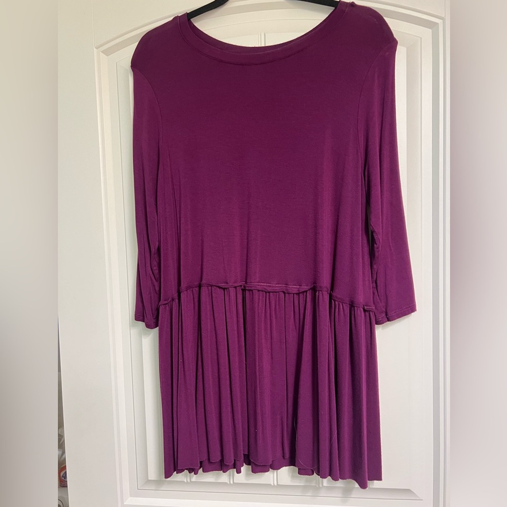 Zenana Drop Waist 3/4 Sleeve Top